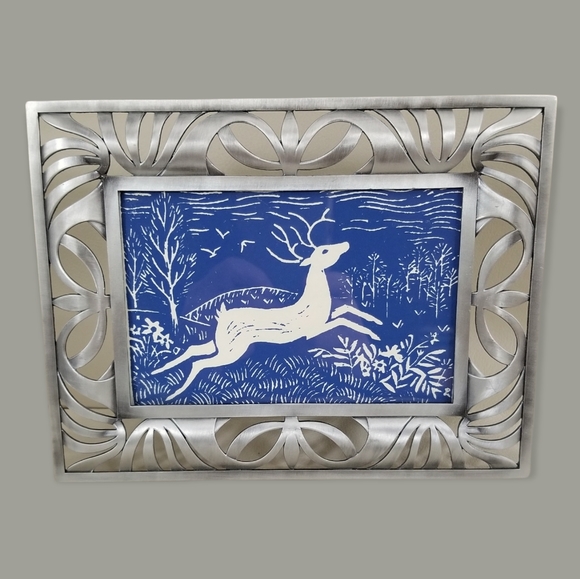 Vintage Greeting Card 5 1/2" x 3 1/2" Photo Easel Back Silvertone Picture Frame - Picture 8 of 8